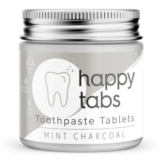  Happy Tabs - Toothpaste Tablets Mint Charcoal Fluoride Free