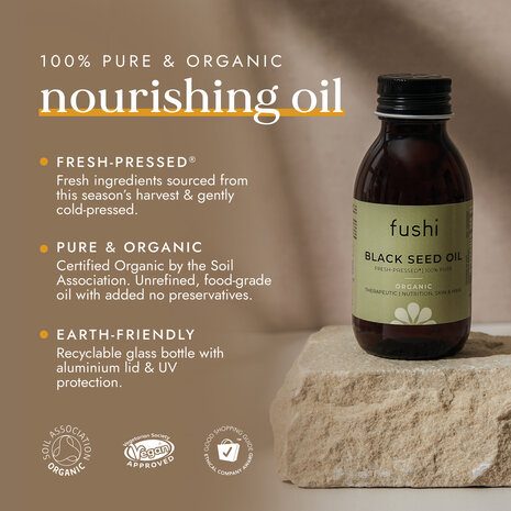 Fushi Wellbeing Biologische Black Seed Oil 250ml1